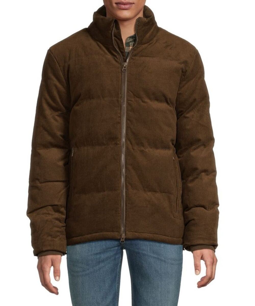 $398 NWT Slate & Stone Padded Cotton Corduroy Brown Puffer Jacket Size M